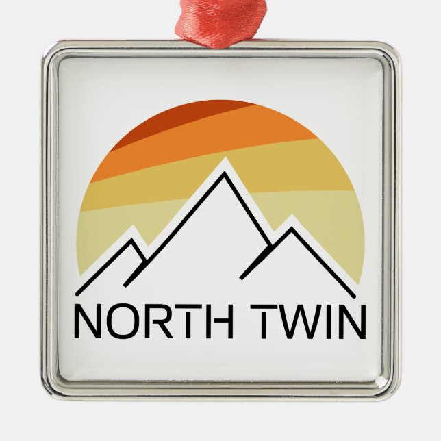 Ornamento De Metal North Twin Mountain New Hampshire Retro (Frente)