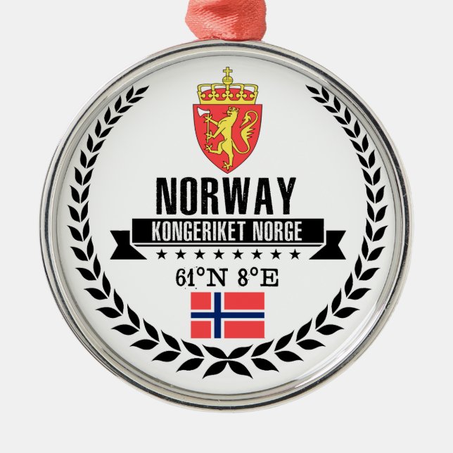 Ornamento De Metal Noruega (Frente)