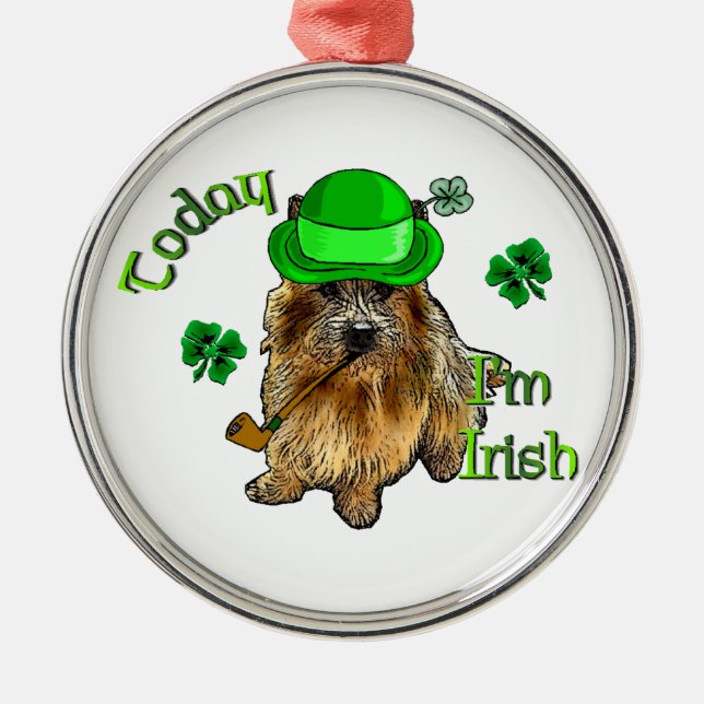 Ornamento De Metal Norwich Terrier St Patricks (Frente)