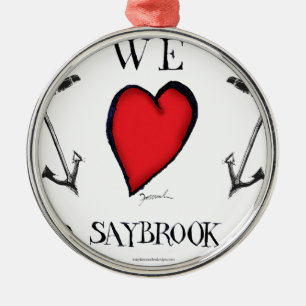 Ornamento De Metal nós amamos o saybrook velho connecticut