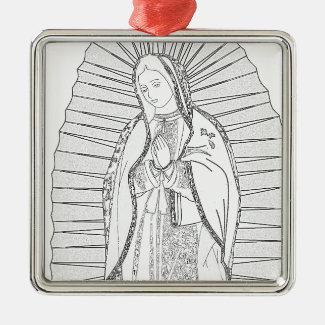 Ornamento De Metal nossa dama de guadalupe (Frente)