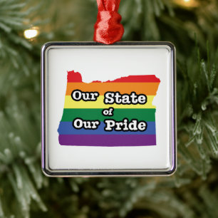 Ornamento De Metal Nosso Estado de Orgulho Oregon