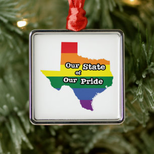 Ornamento De Metal Nosso Estado de Orgulho  Texas