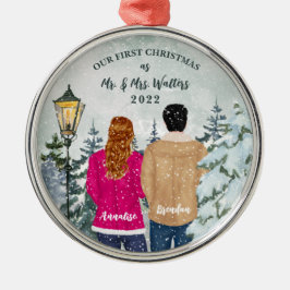 Ornamento De Metal Nosso Primeiro Natal Casado