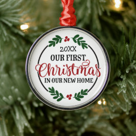 Ornamento De Metal Nosso Primeiro Natal Nova Casa