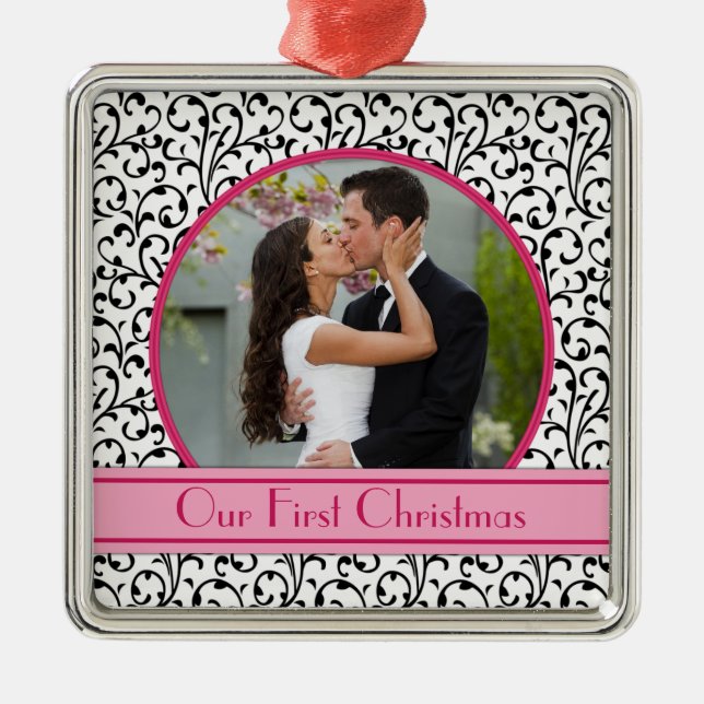 Ornamento De Metal Nosso primeiro pedido de Natal junto (Frente)
