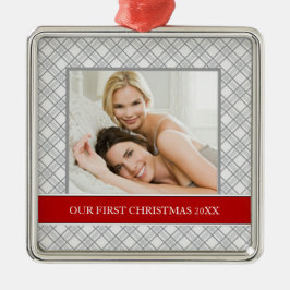 Ornamento De Metal Nossos Primeiros Pedidos de Férias de Natal