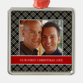 Ornamento De Metal Nossos Primeiros Pedidos de Férias de Natal