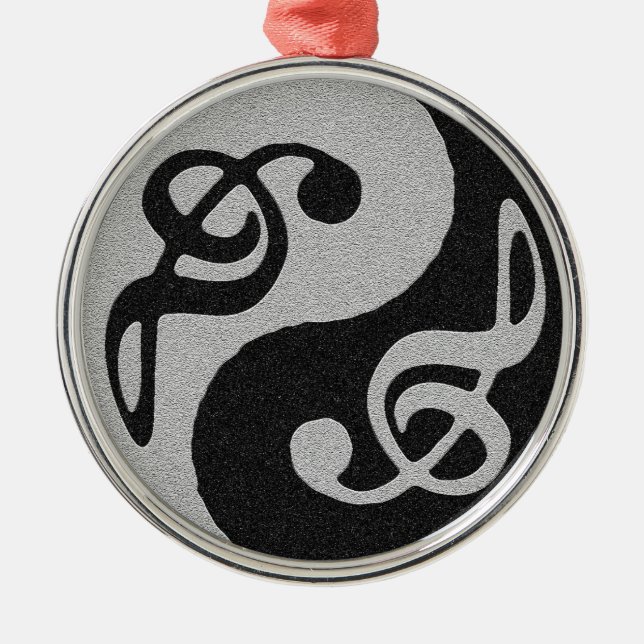 Ornamento De Metal nota de clave de música yin yang (Frente)