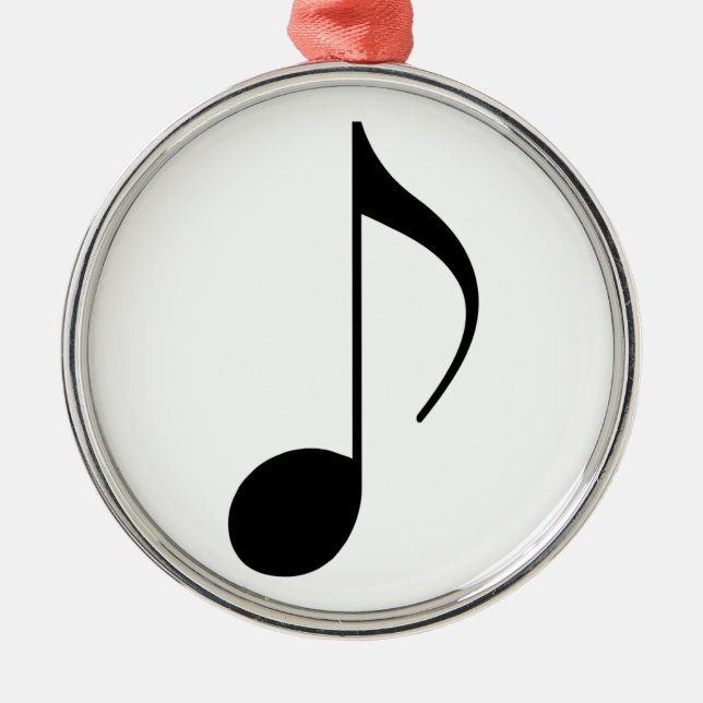 Ornamento De Metal nota musical negra (Frente)