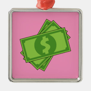 Ornamento De Metal Notas de Dinheiro do Cartoon