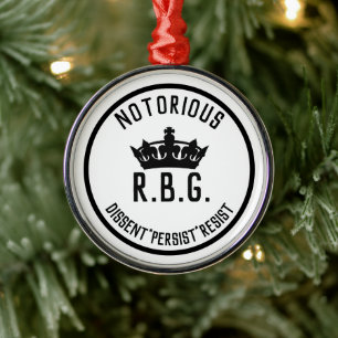 Ornamento De Metal Notorious RBG Dissent Persist Resist