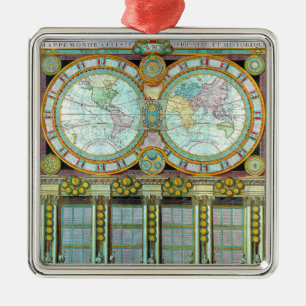 Ornamento De Metal Nouveau Monde - Antigos Mapas Cartográficos