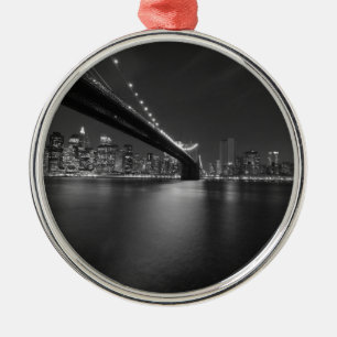 Ornamento De Metal Nova Iorque Branco preto - Skyline