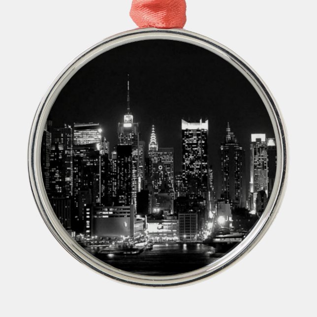 Ornamento De Metal Nova Iorque Noite (Frente)