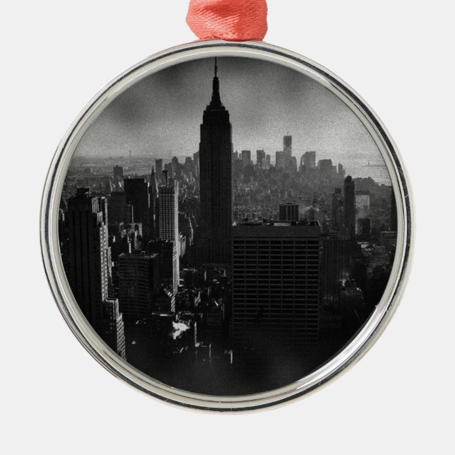 Ornamento De Metal Nova Iorque Preto e Branco (Frente)