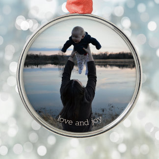 Ornamento De Metal Nova Mãe Amor e Joy Foto de Natal Ornamen de Metal