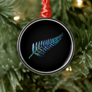 ORNAMENTO DE METAL NOVA ZEALAND FERN SIMPLES PAUA