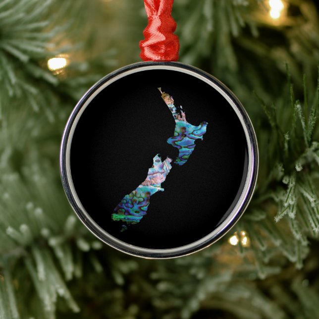 ORNAMENTO DE METAL NOVA ZEALAND MAP SIMPLES PAUA (Árvore)