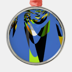 Ornamento De Metal Novo Azul