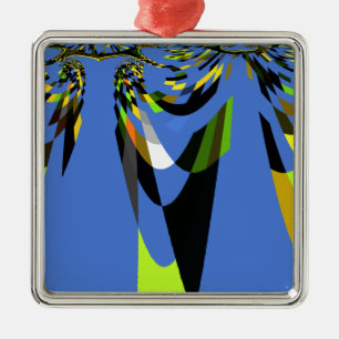 Ornamento De Metal Novo Azul