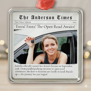 Ornamento De Metal Novo driver Primeiro Jornal Personalizado de Natal