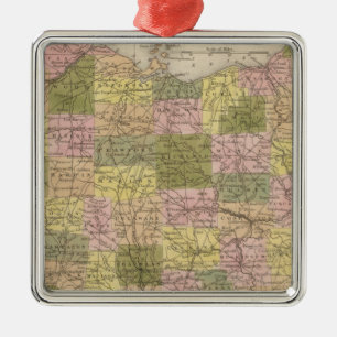 Ornamento De Metal Novo Mapa De Ohio