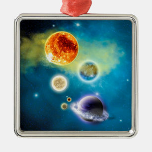 Ornamento De Metal Novo sistema solar