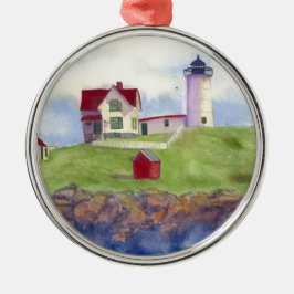 Ornamento De Metal Nubble Light House York Maine Metal Ornament