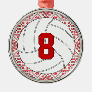 Ornamento De Metal Número de Jersey do jogador de voleibol de Natal