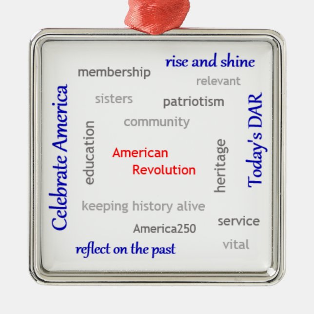 Ornamento De Metal Nuvem da palavra de DAR (Frente)