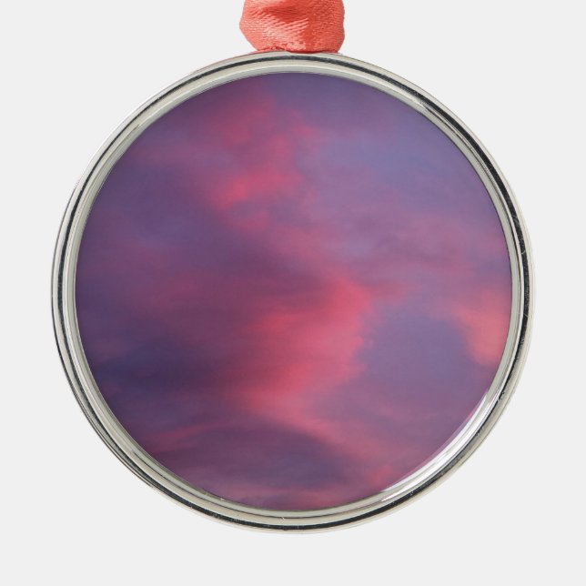 Ornamento De Metal Nuvens Rosa Azul (Frente)