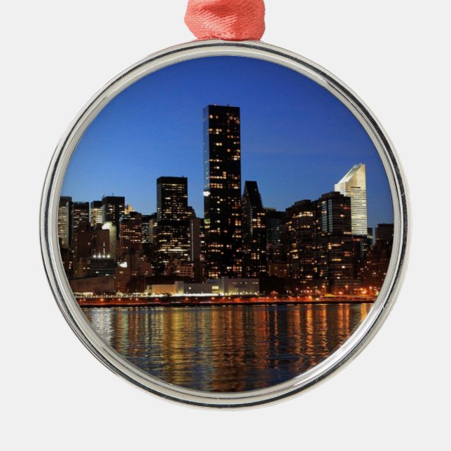 Ornamento De Metal NYC Nova Iorque Manhattan Night (Frente)