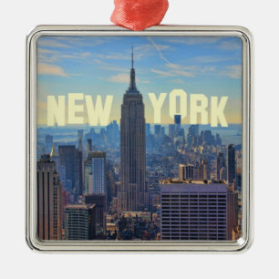 Ornamento De Metal NYC Skyline ESB, Comércio Mundial 2C