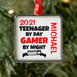 Ornamento De Metal O Adolescente Adora Jogar Videos games PERSONALIZA