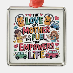 Ornamento De Metal O Amor Da Mãe É O Combustível Que Dá Poder À Vida