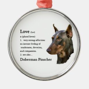 Ornamento De Metal O Amor De Arte Doberman Pinscher É...