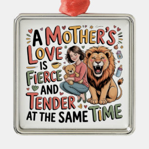 Ornamento De Metal O Amor De Uma Mãe É Feroz E Terno Ao Mesmo Tempo