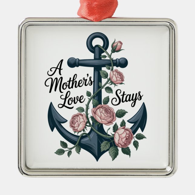 Ornamento De Metal O Amor de uma Mãe Permanece (Frente)
