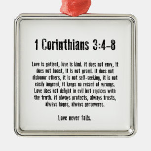 Ornamento De Metal O amor é paciente