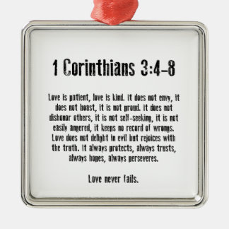 Ornamento De Metal O amor é paciente