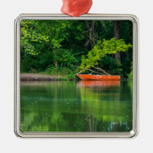 Ornamento De Metal O Barco Laranja