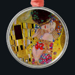 Ornamento De Metal O Beijo de Gustav Klimt, Vintage Art Nouveau<br><div class="desc">A pintura suprema do amor, uma bela design para celebrar o Dia de os namorados! O Beijo (detalhe) (1907-1908) de Gustav Klimt é uma pintura vítrea de época vitoriana de amor pelas artes plásticas e romance com um casal romântico em vários tons de ouro, padrões e símbolos, compartilhando um beijo...</div>