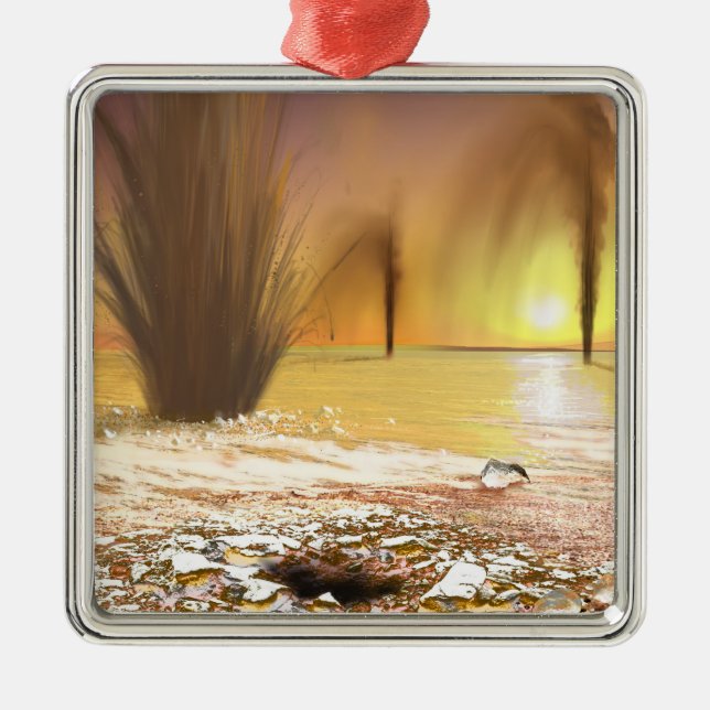 Ornamento De Metal O boné polar sul marciano (Frente)