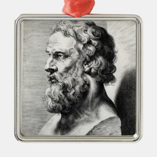 Ornamento De Metal O busto de Plato gravou por Lucas Emil