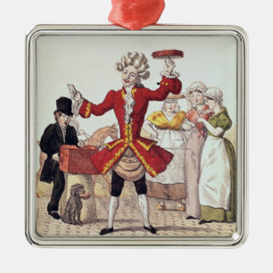 Ornamento De Metal O cantor da rua, gravado por Alois Senefelder