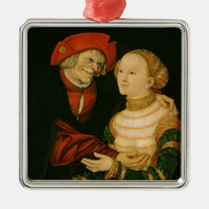 Ornamento De Metal O casal Doente-Combinado