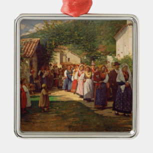 Ornamento De Metal O casamento dourado (óleo em canvas)