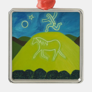 Ornamento De Metal O cavalo branco em Somerset 2011
