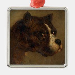 Ornamento De Metal O Chefe de um Bulldog (por Théodore Géricault)